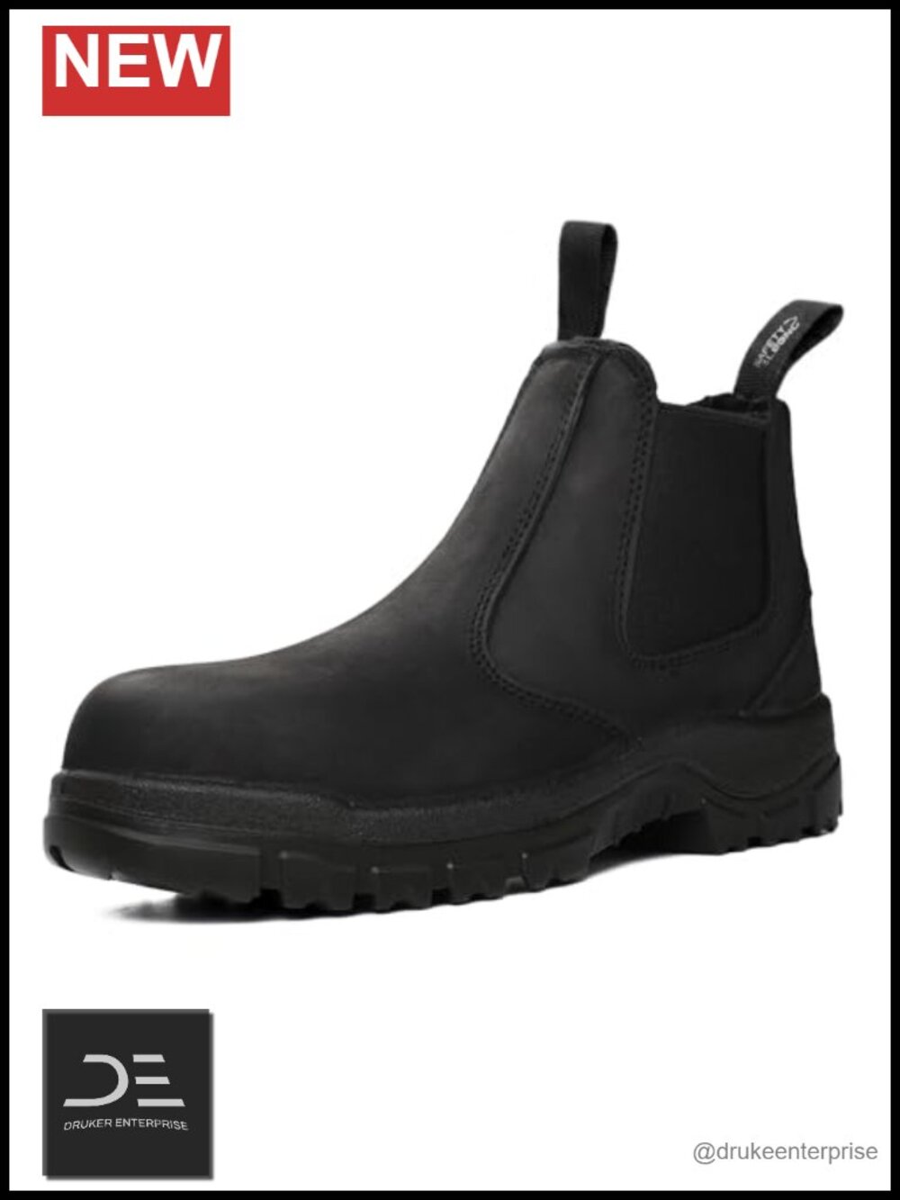Premium Leather Slip-On Chelsea Work Boots for Men Women